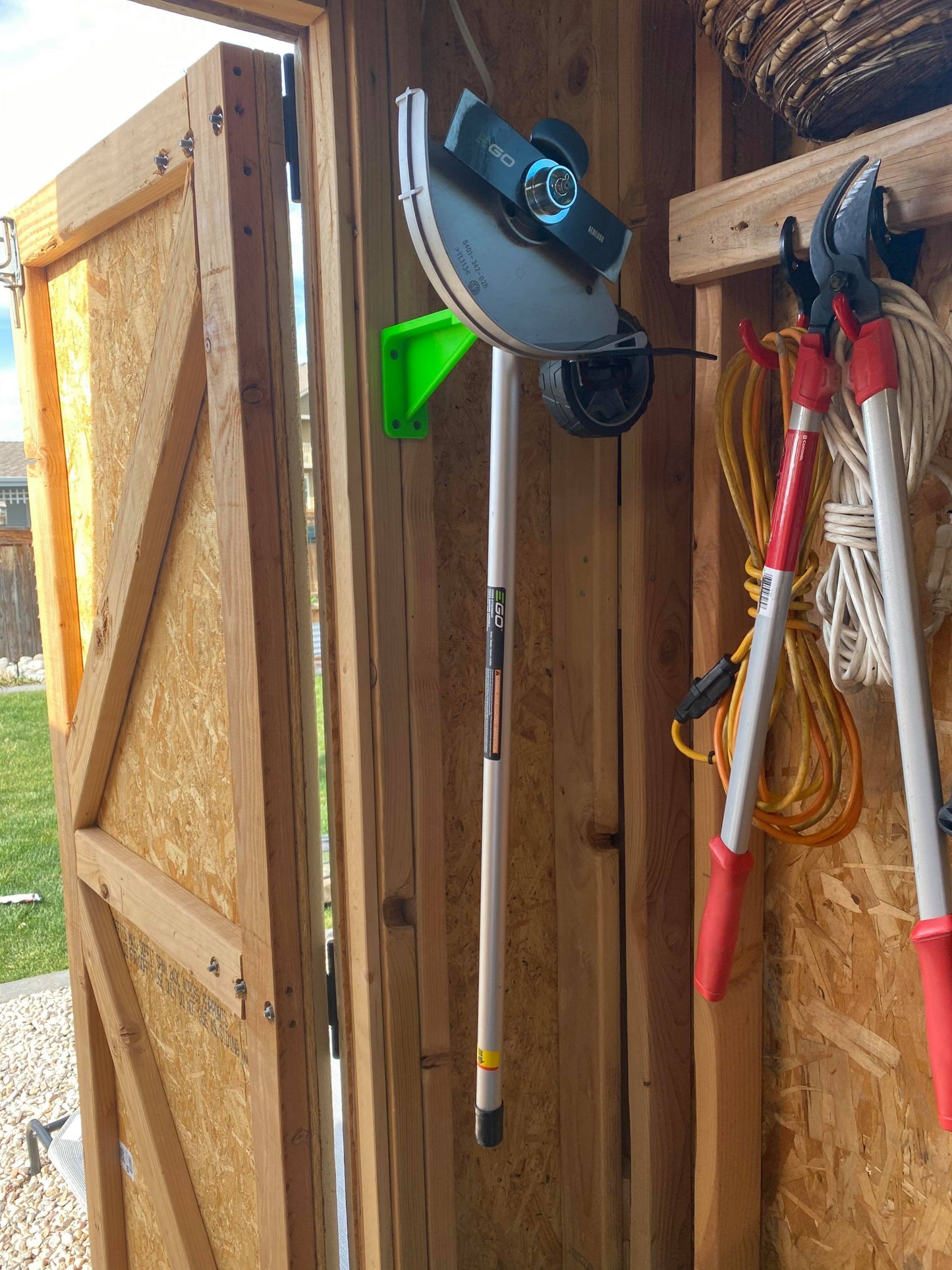 Wall mount for Ego 56V string trimmer or multi head system and accessories